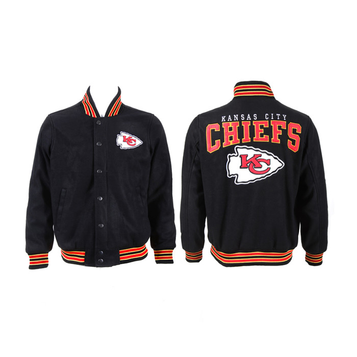 Men's Kansas City Chiefs Black Stitched Jacket